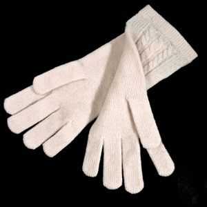 TAHARI ⚜WOMEN'S OFF WHITE 100% CASHMERE WINTER GLOVES